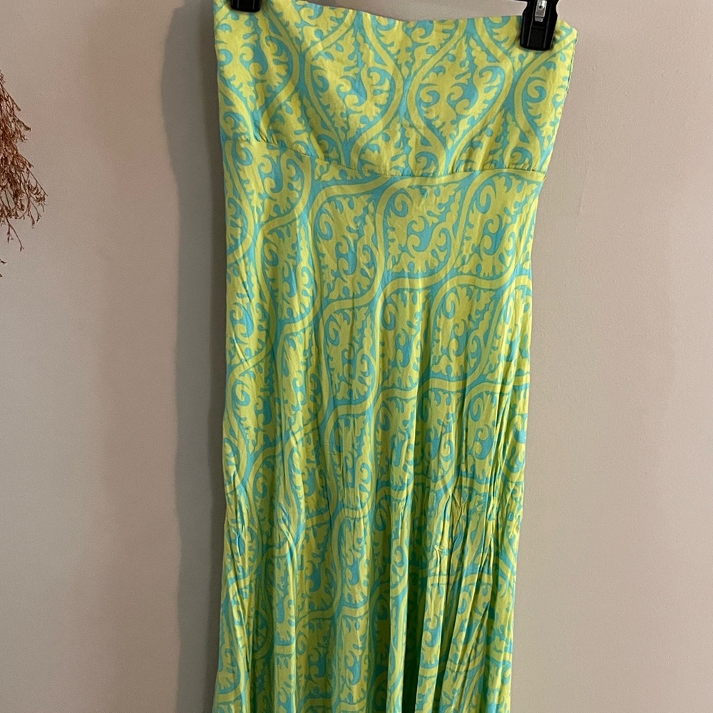 Escapada Turquoise and Yellow Patterned Dress